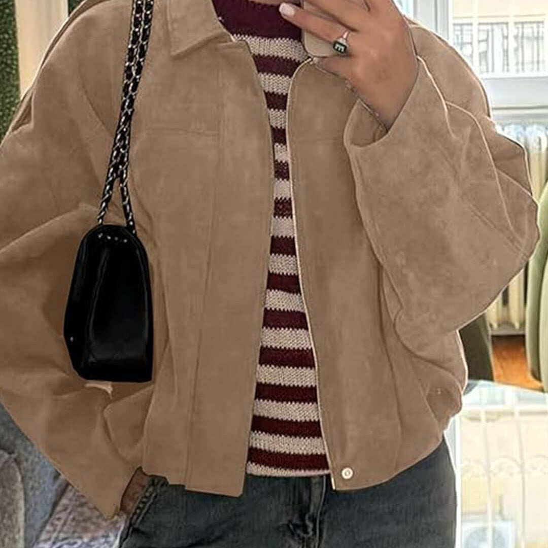 Zelda Suede Bomber Jacket