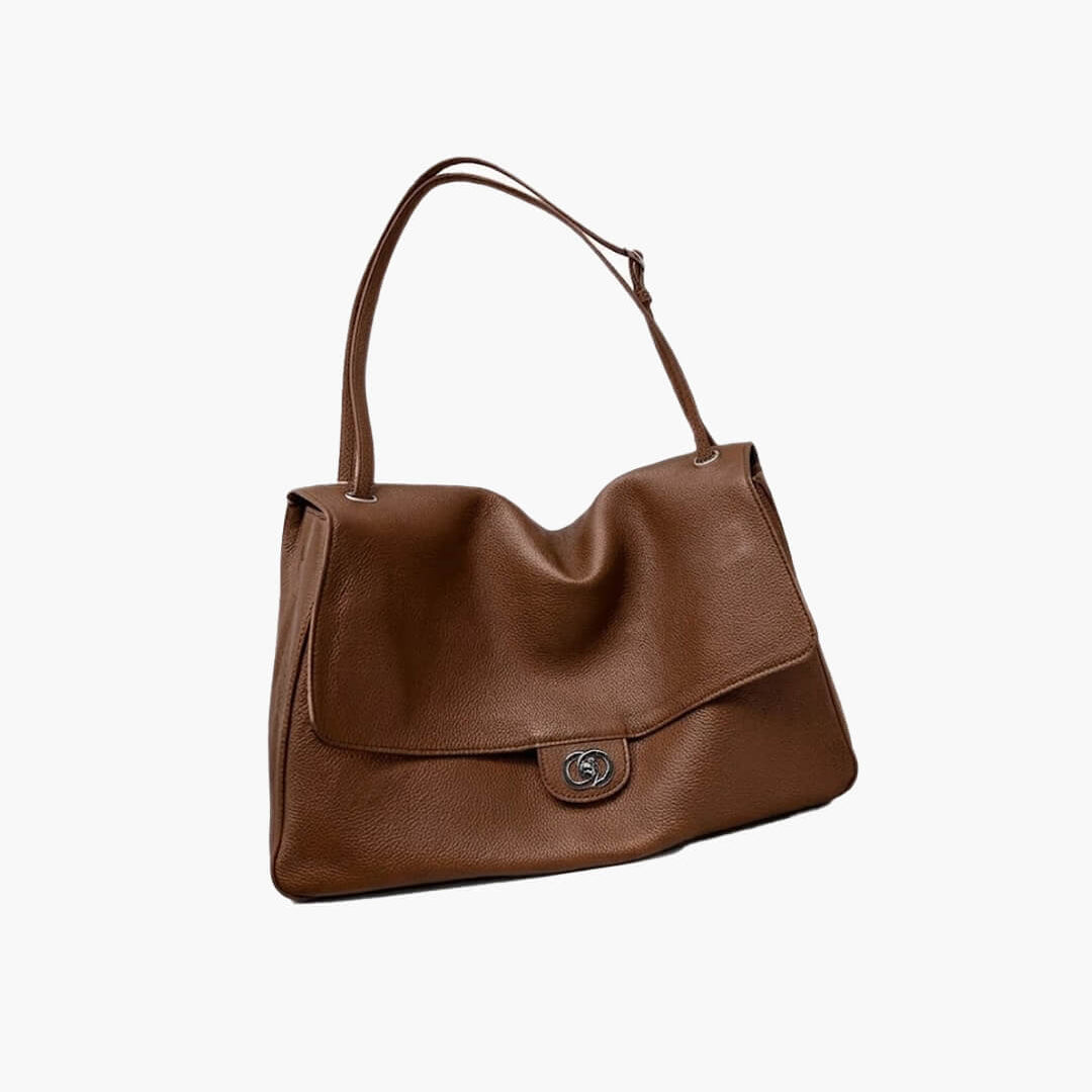 SOKYND Zoe Buckle Flap Shoulder Bag BagBrown36×24×11 cm