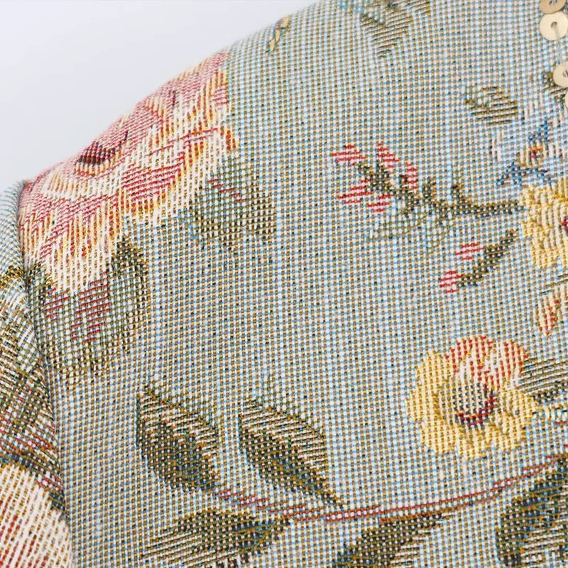 Lily Vintage Jacquard Cropped Jacket