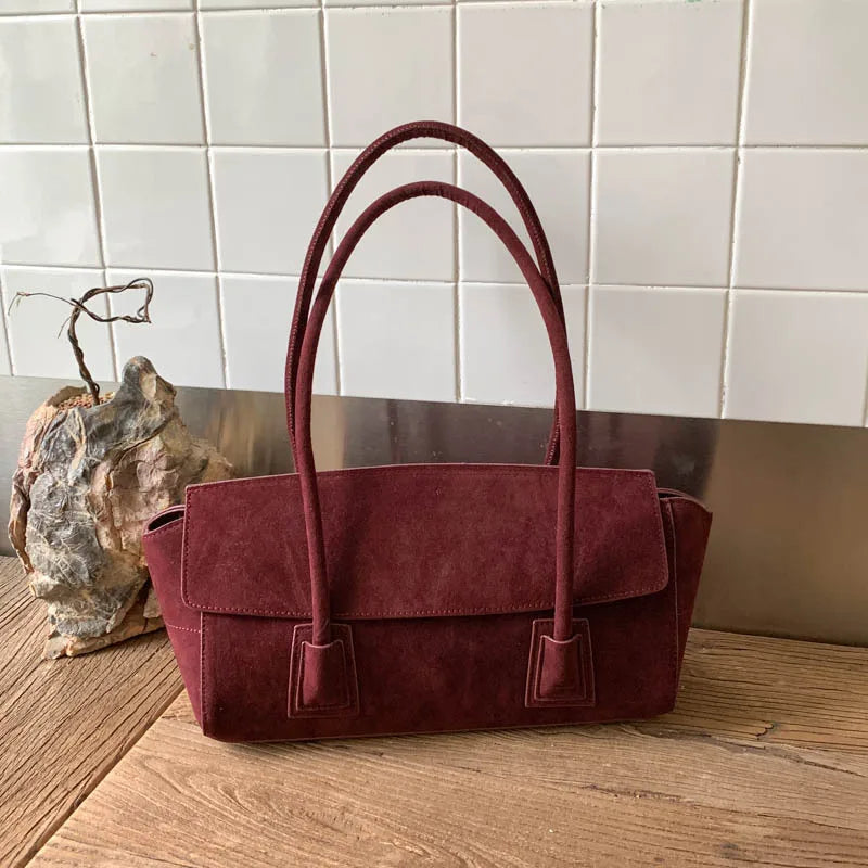 Alicia Vintage Faux Suede Shoulder Bag