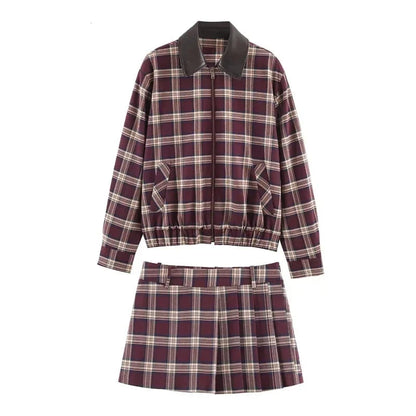 Julia Check Bomber & Skort Set