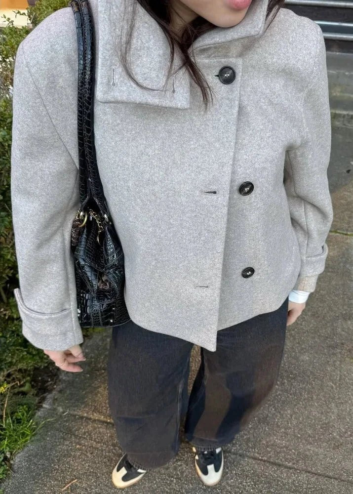 Lara Stand Collar Jacket with Pockets