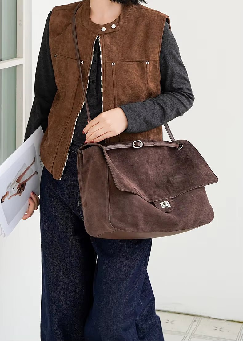 Olivia Frosted Leather Retro Tote Bag
