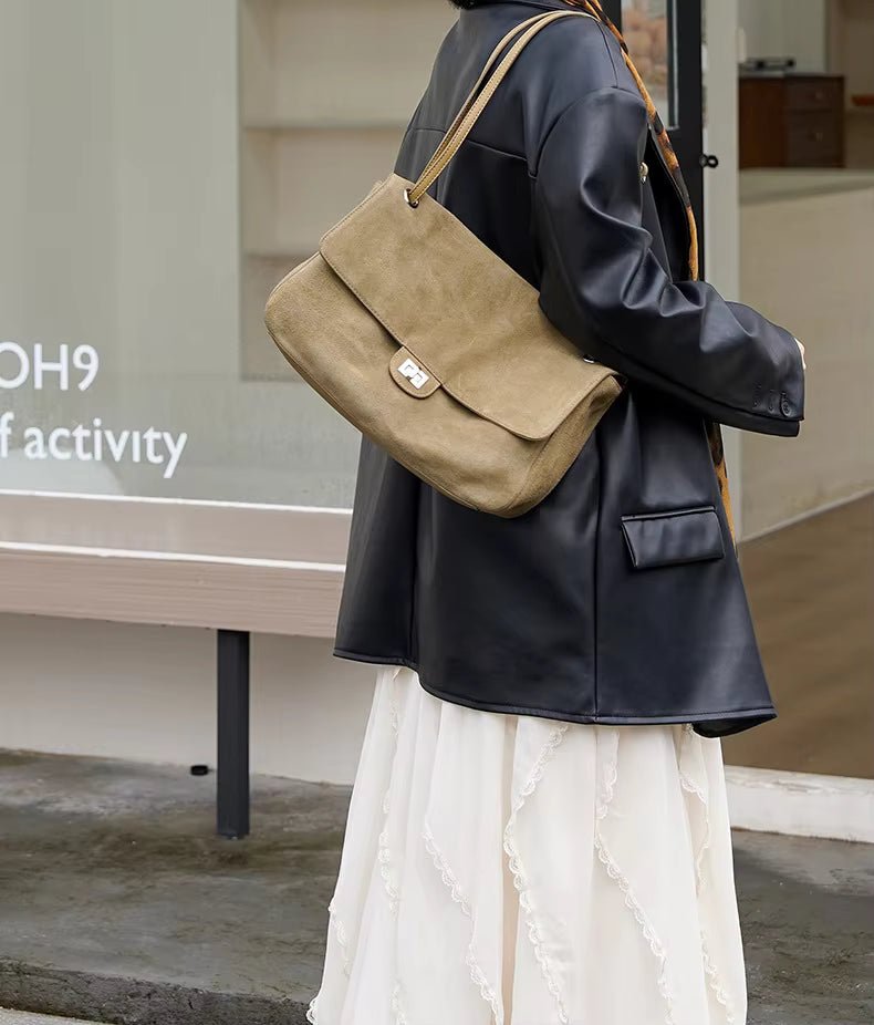Olivia Frosted Leather Retro Tote Bag