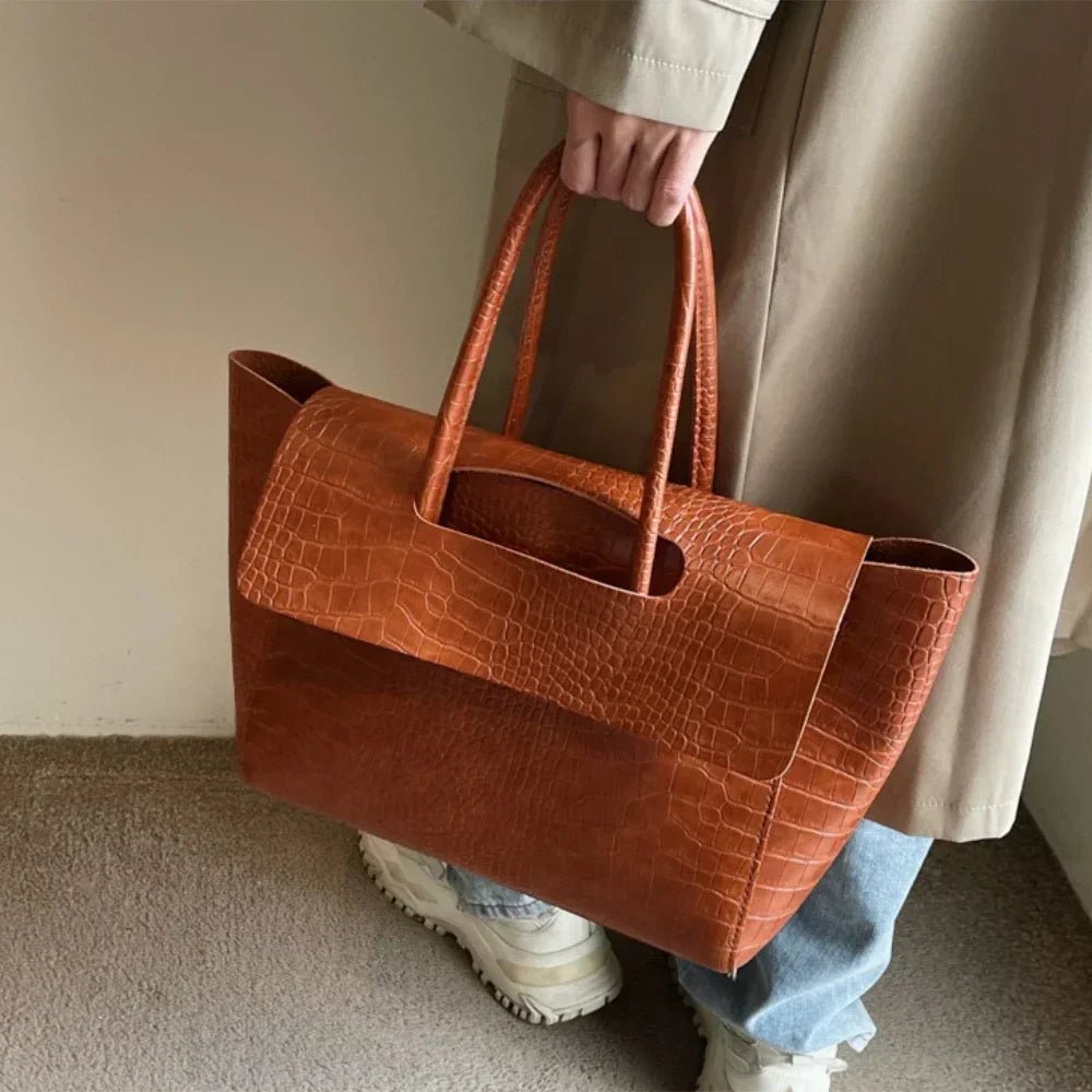 Anna Embossed Leather Tote