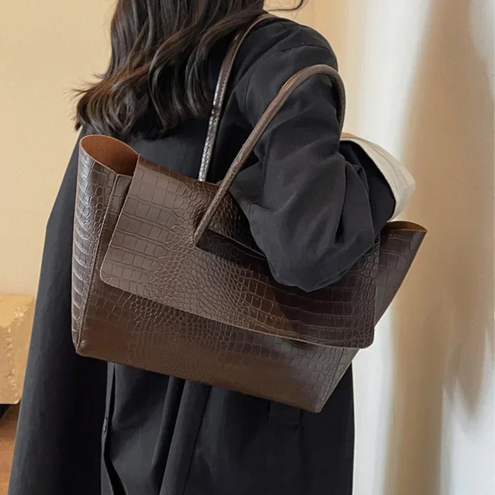 Anna Embossed Leather Tote