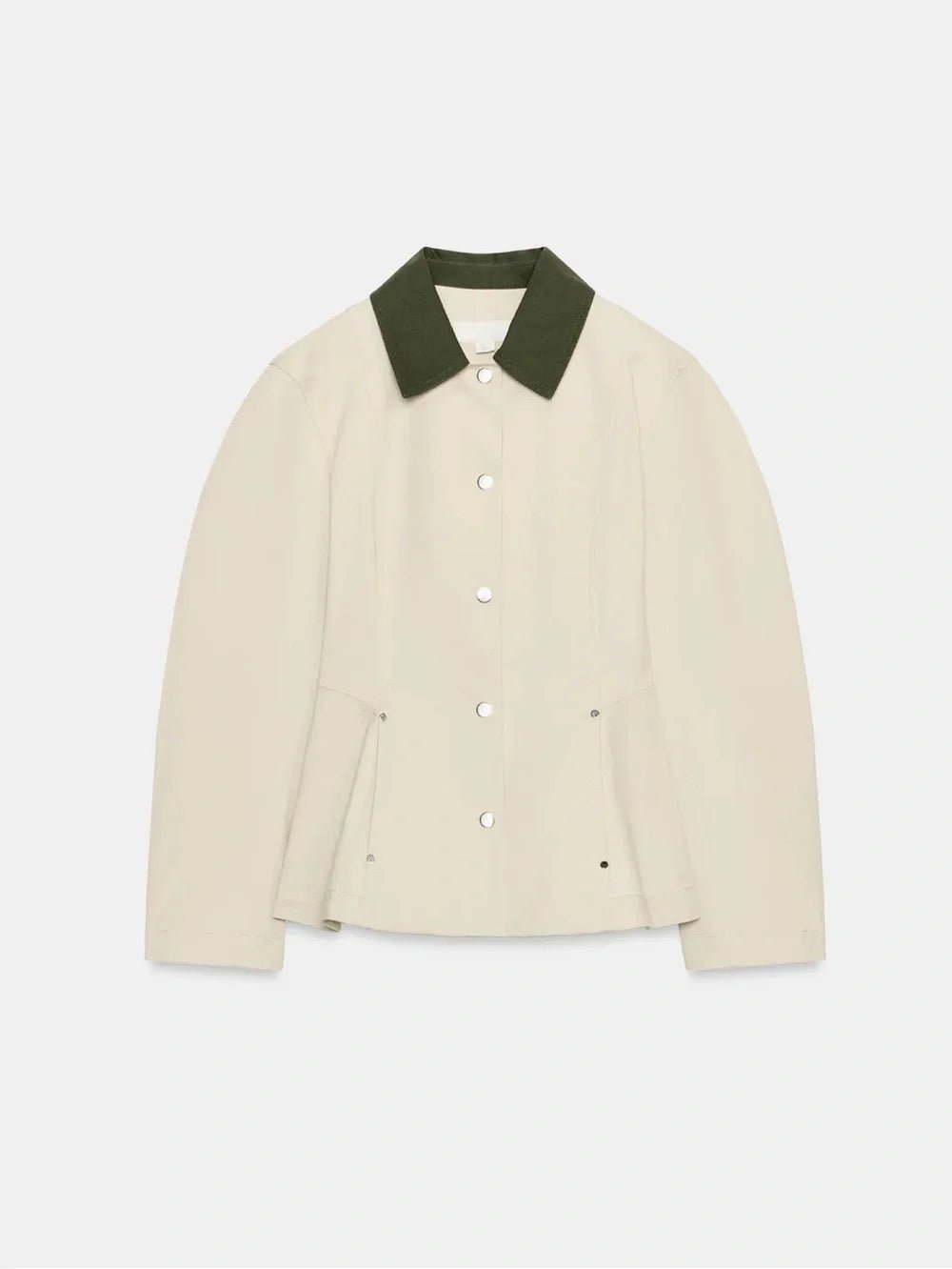 Fiona Contrast Collar Peplum Jacket