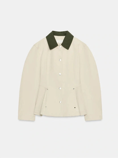 Fiona Contrast Collar Peplum Jacket