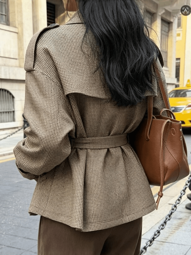 Mary Houndstooth Plaid Blazer