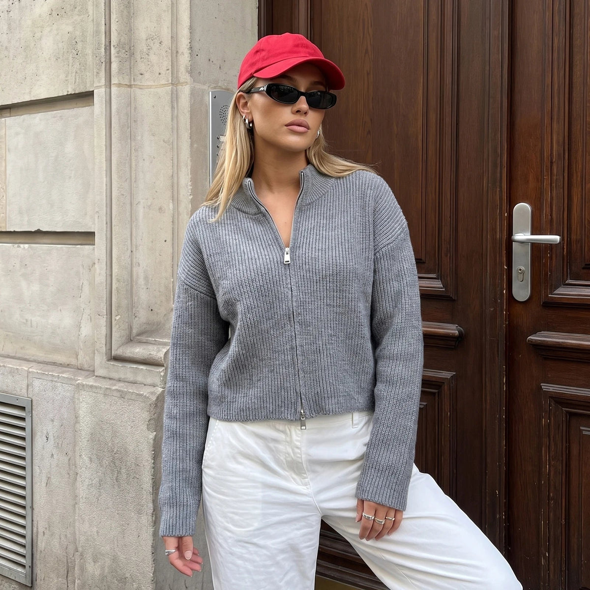 Esther Double Zip Knit Cardigan
