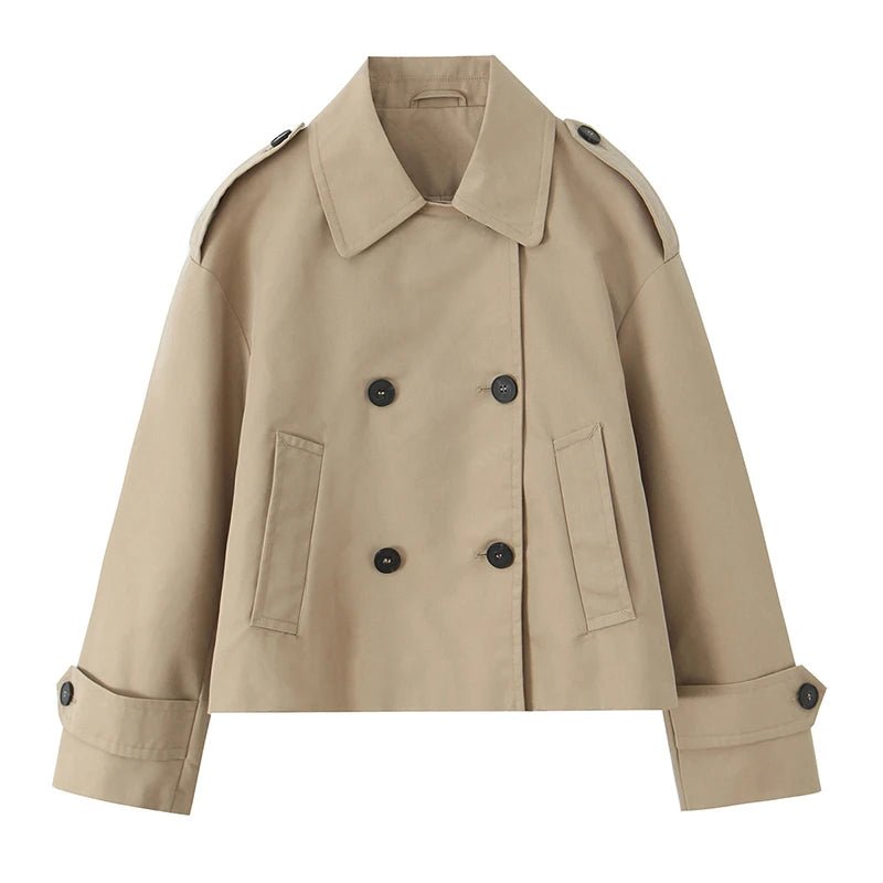 Carmen Cropped Double Breasted Trench Coat