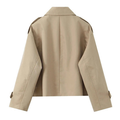 Carmen Cropped Double Breasted Trench Coat