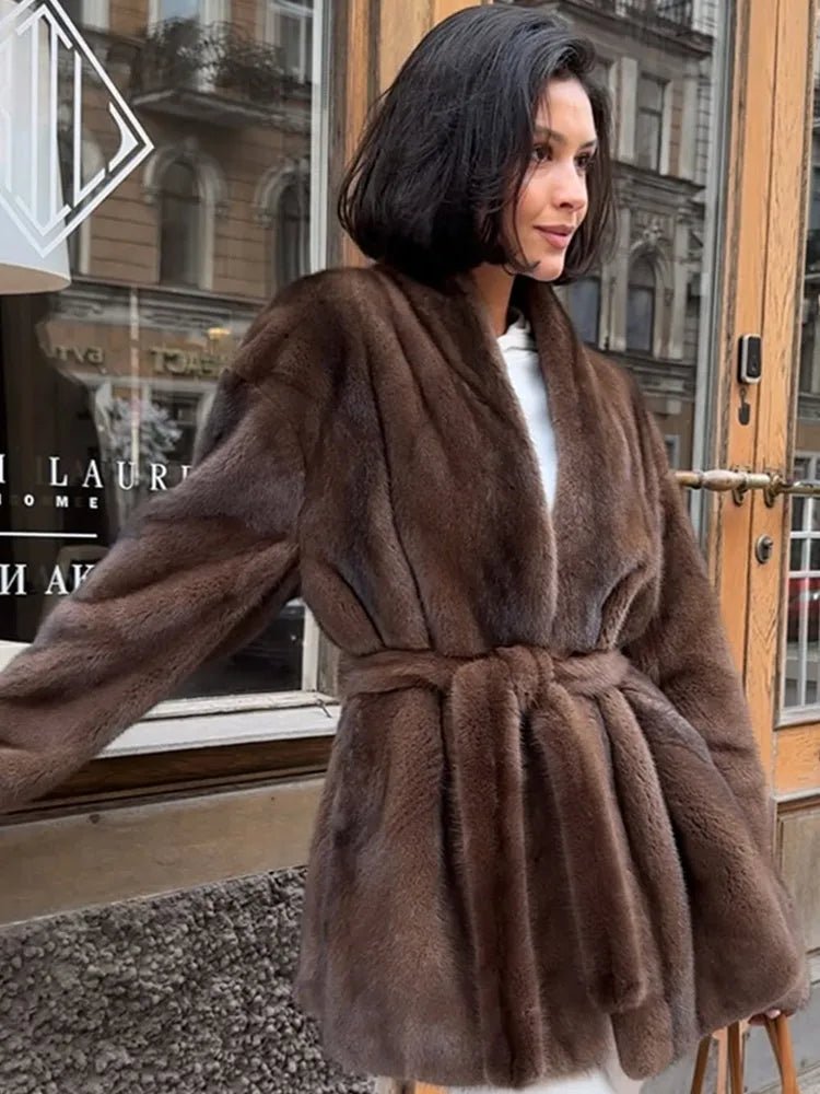 Daniela Belted Faux Fur Jacket