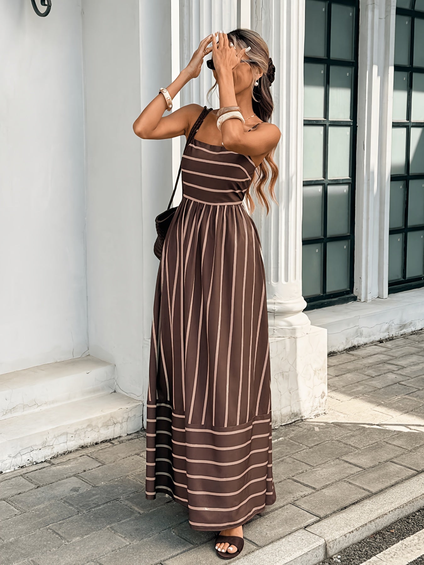 Amara Striped Linen Slip Dress