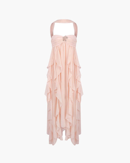 Emmi Strapless Ruffled Maxi Dress