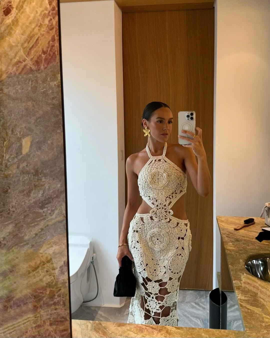 Ava Sheer Crochet Maxi Dress