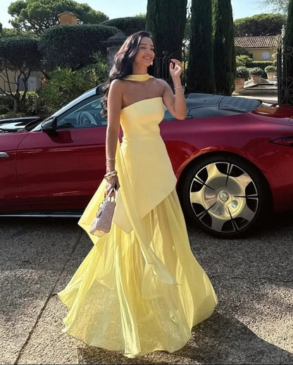 Ambre Asymmetric Sheer Maxi Dress