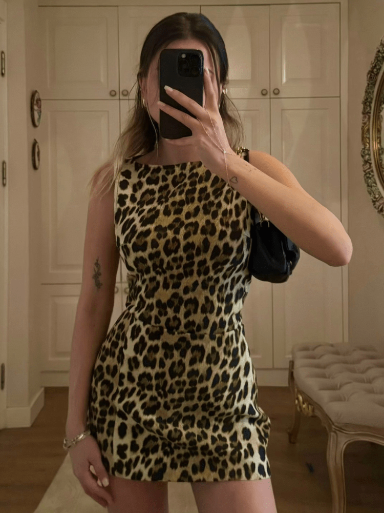 Olivia Leopard Mini Dress