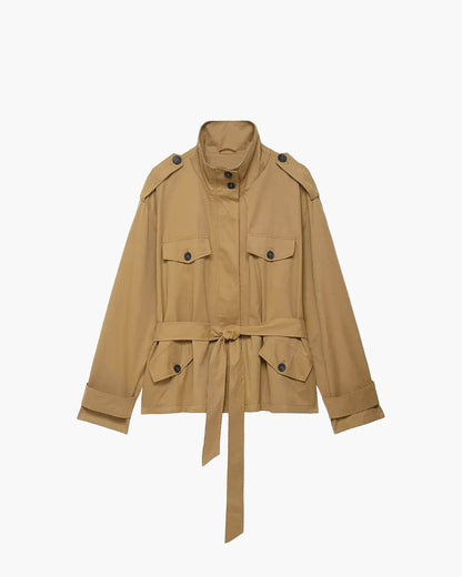 Kate High Collar Belted Jacket Skort Set