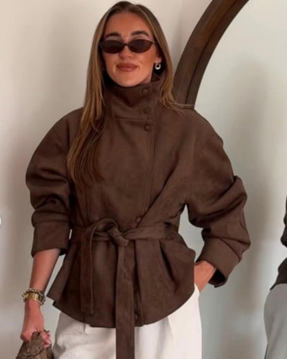 Maria Lace-Up Suede Jacket
