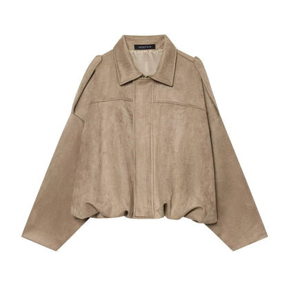 Sandra Suede Oversized Zip Jacket