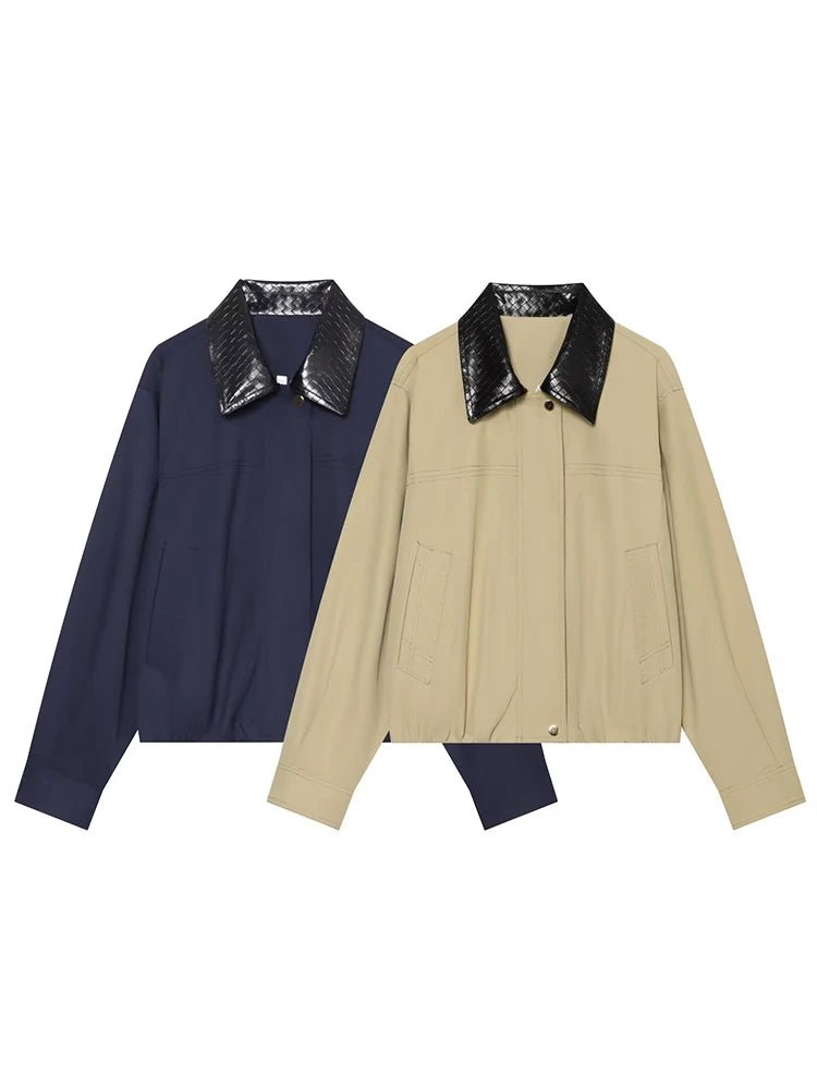 Daniela Contrast Collar Bomber Jacket