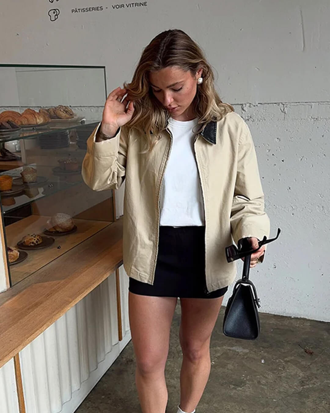 Jane Contrast Collar Zip-Up Jacket