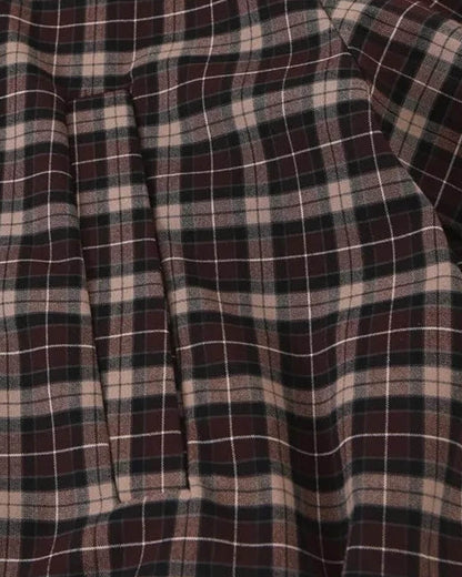 Eva High Collar Checked Zip Jacket