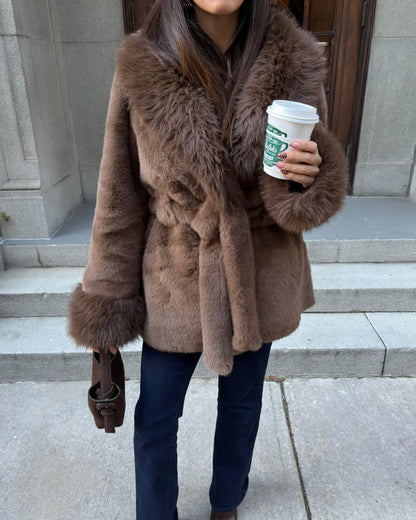 Miriam Faux Fur Trim Coat