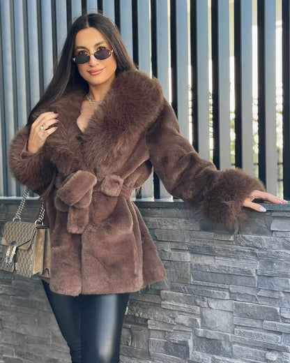 Miriam Faux Fur Trim Coat