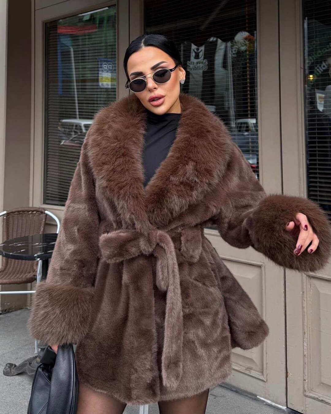 Miriam Faux Fur Trim Coat