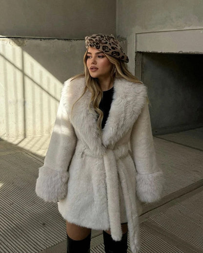 Miriam Faux Fur Trim Coat