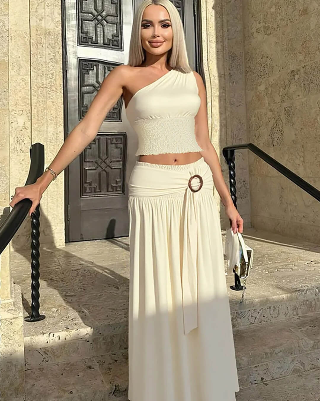 Katharina Belted Maxi Skirt Set