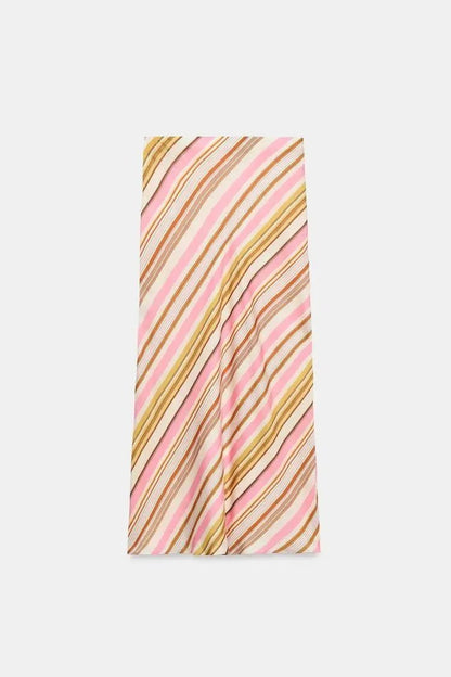 Meredith Bohemian Striped Satin Set