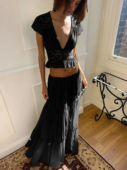 Juliana Lace Chiffon Set