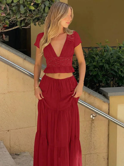 Juliana Lace Chiffon Set