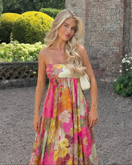Abby Floral Strapless Maxi Dress