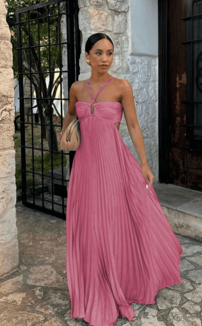 SOKYND Afida Crinkle Chiffon Maxi Dress DressSOKYND-558999-PIN-XS-43223PinkXS