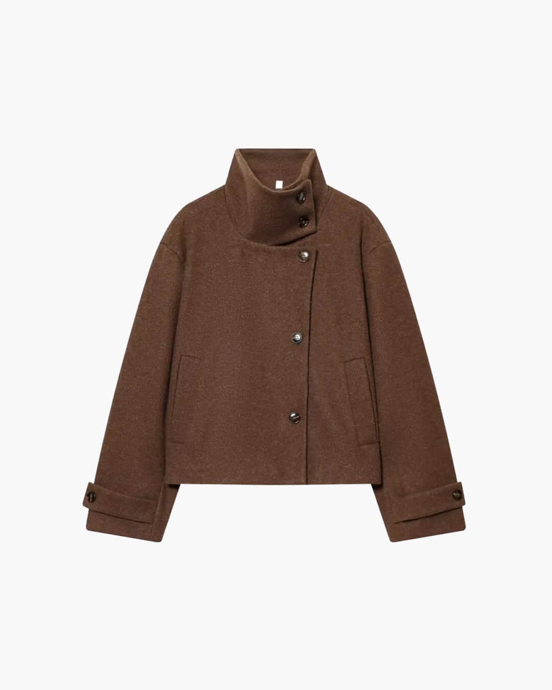 SOKYND Alice Rose Buckle Stand Collar Coat CoatSOKYND-539863-BRO-XS-31799BrownXS