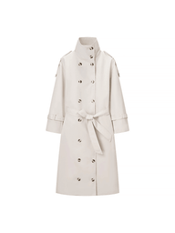 Amanda High Neck Belted Trench Coat