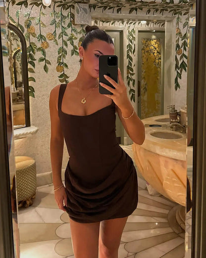 SOKYND Amari Sleeveless Mini Dress Dressesgh1774219786692561919BrownS