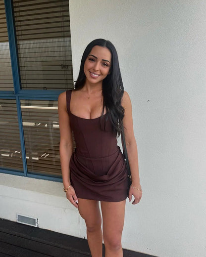 SOKYND Amari Sleeveless Mini Dress Dressesgh1774219786692561919BrownS