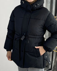 Amelie Lace Up Hooded Coat