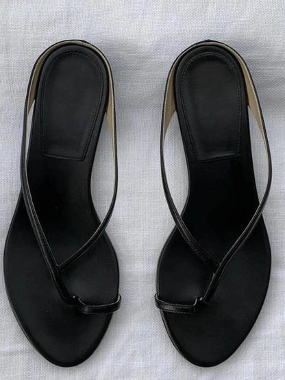SOKYND Angela Clip Toe Flat Slipper ShoesSOKYND-910551-BLA-39-04439Black39