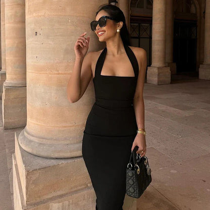 SOKYND Angela Halter Neck Bodycon Maxi Dress DressSOKYND-867991-BLA-M-76983BlackM