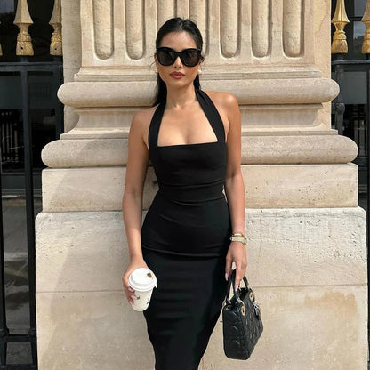 SOKYND Angela Halter Neck Bodycon Maxi Dress DressSOKYND-867991-BLA-S-44215BlackS