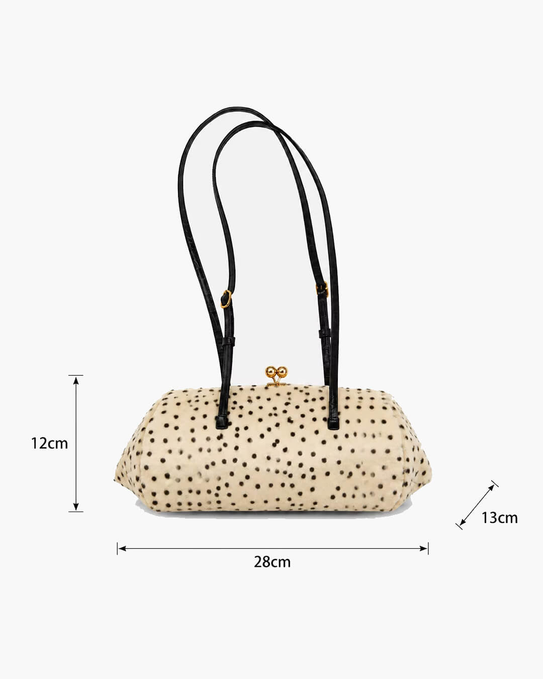 SOKYND Anna Cheetah Faux Fur Shoulder Bag BagSOKYND-427991-WHI-28-00503White28x13x12cm