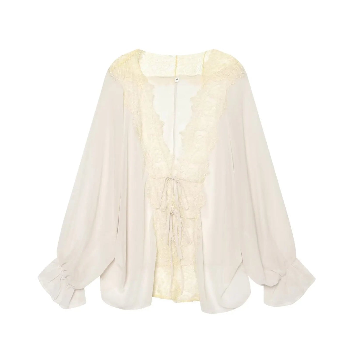 SOKYND Anna Lace Patchwork Blouse BlouseSOKYND-407447-WHI-XS-13079WhiteXS