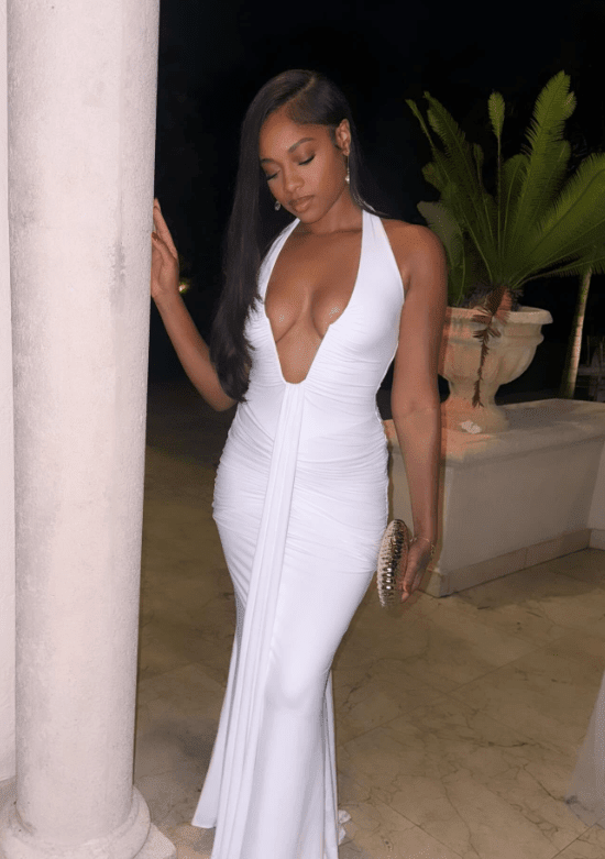 SOKYND Anne Halter Ruched Maxi Dress DressSOKYND-577623-WHI-M-70359WhiteM
