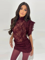 Barbara Sheer Lace Slim Fit Dress
